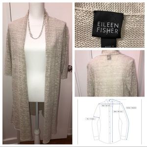 Eileen Fisher Linen/Cotton Textured Cardigan Large
